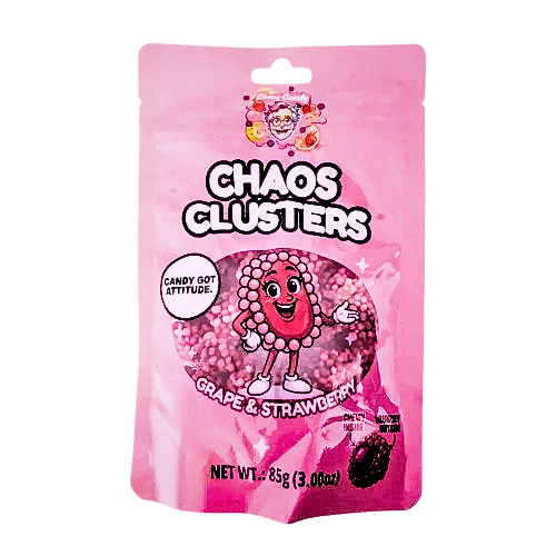 Chaos Candy Chaos Candy Clusters Grape & Strawberry 48x85g - Allinone Trade GmbH