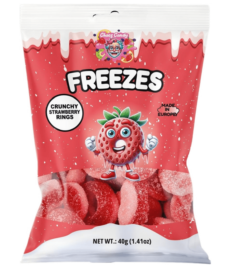 Chaos Candy Chaos Candy Freezes Crunchy Strawberry Rings 40g - Allinone Trade GmbH