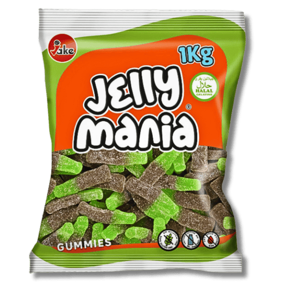 Jake Jake Jelly Mania Sugared Cola Bottles 1kg - Allinone Trade GmbH