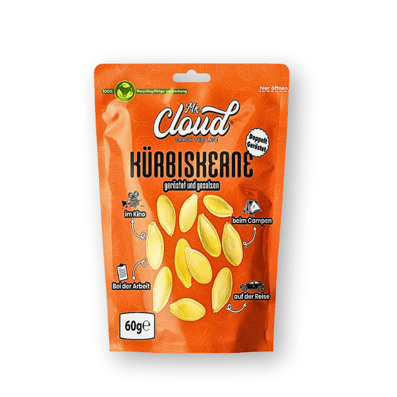 Mr. Cloud Mr. Cloud Kürbiskerne Doppelt Geröstet 60g - Allinone Trade GmbH