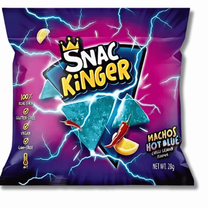 Snack - Kinger Snack - Kinger Nacho Chips Hot Blue 28g - Allinone Trade GmbH