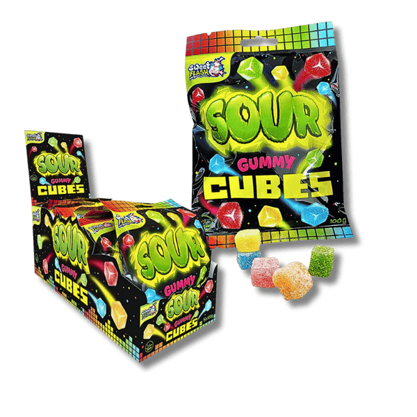 Sweet Flash Sweet Flash Sour Gummy Cubes 100g - Allinone Trade GmbH