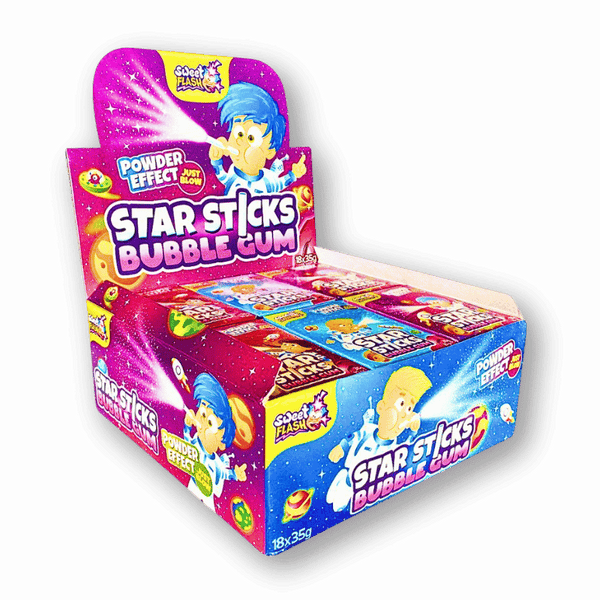 Sweet Flash Sweet Flash Star Sticks Bubble Gum 35g - Allinone Trade GmbH