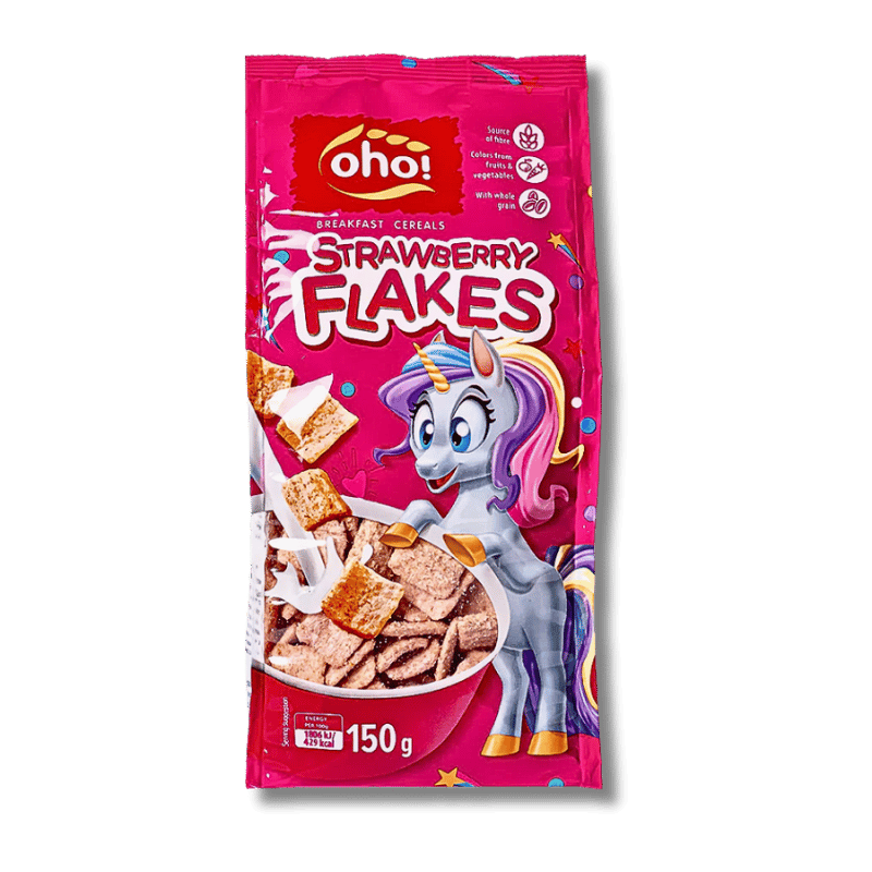 Oho Cereal Strawberry Flakes 150g