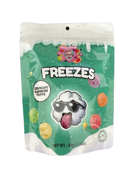 Chaos Candy Freezes Crunchy Rainbow Puffs 24x50g