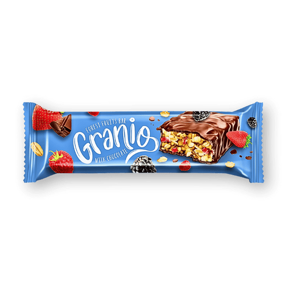Granio Granio - Milchschokolade Haferflocken Rote Beeren Bar 40g - Allinone Trade GmbH