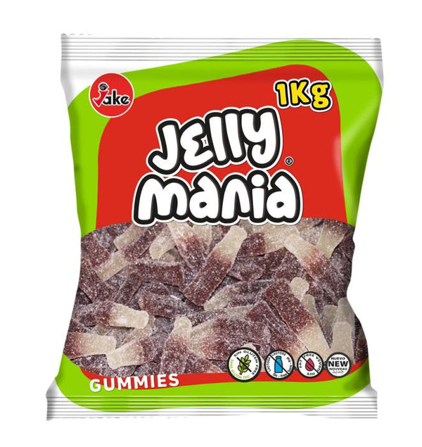 Jelly Mania Jelly Mania Sour Cola Bottles 1000g - Allinone Trade GmbH