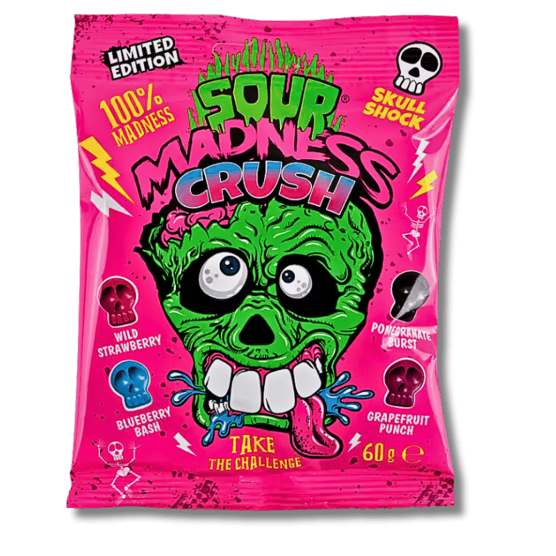 Madness Sour Madness Crush Bonbon Mix extra sauer Pink 60g - Allinone Trade GmbH
