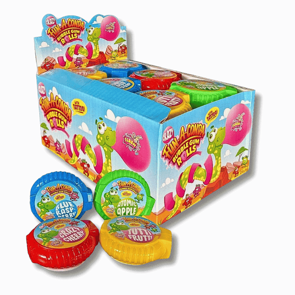 Sweet Flash Sweet Flash Crazy Fun - a - Conda Bubble Gum Rolls with Tattoo - Allinone Trade GmbH